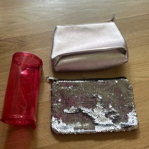 3 makeup/pencil pouches